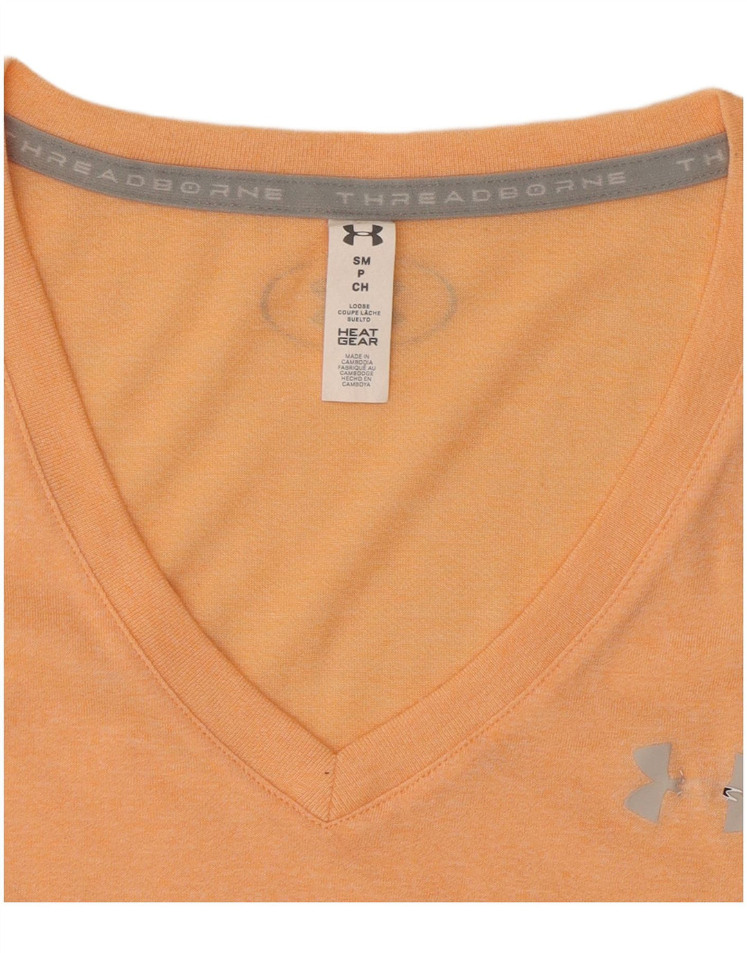Under Armour Dame T-Shirt Top UK 12 Medium Orange