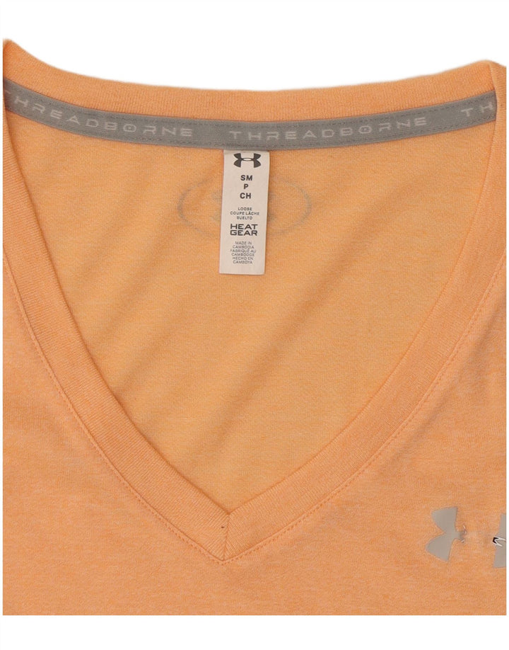 Under Armour Dame T-Shirt Top UK 12 Medium Orange