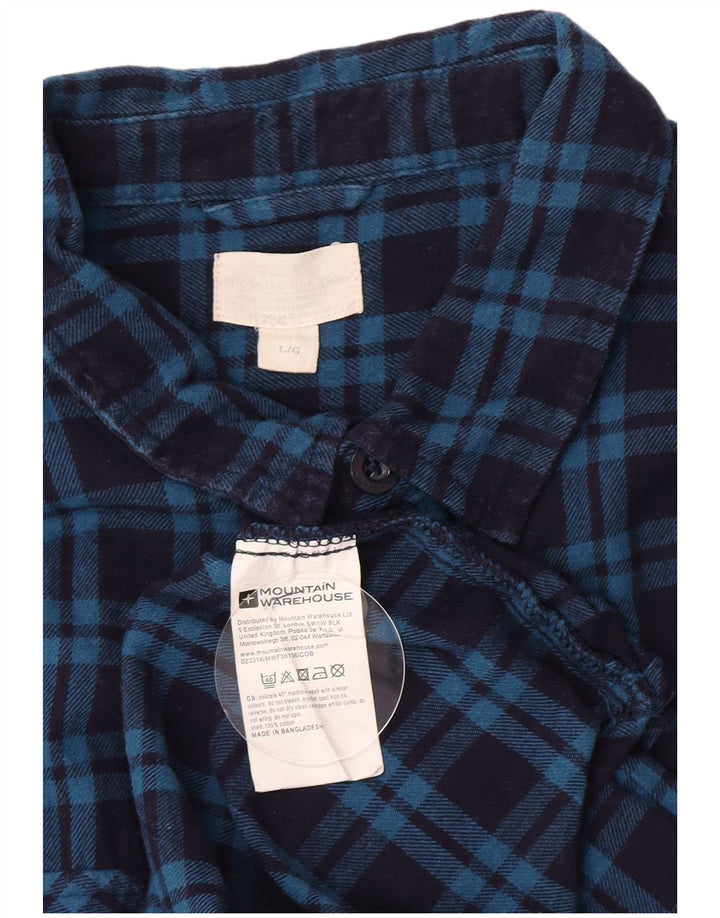 Mountain Warehouse Herre flannelskjorte Stor marineblå ternet bomuld