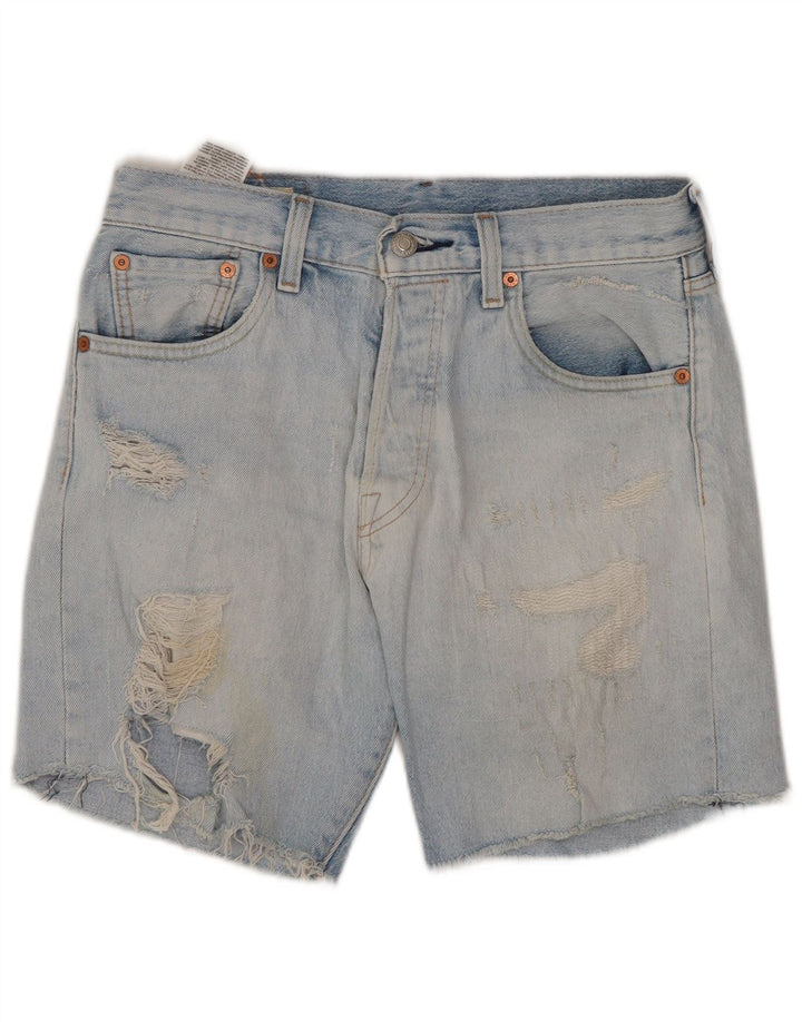 LEVI'S Womens 501 High Waist Distressed Denim Shorts W29 Medium Blue