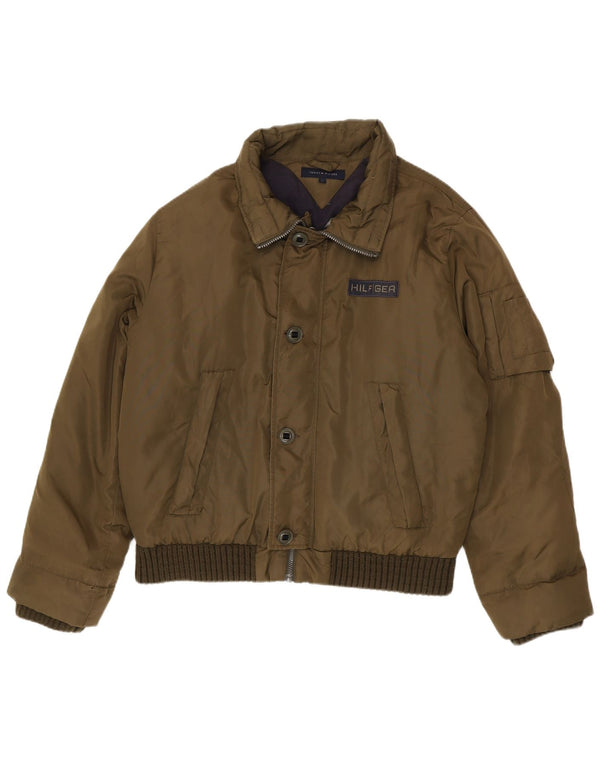 Tommy Hilfiger Herre Polstret Jakke UK 40 Stor Khaki Nylon