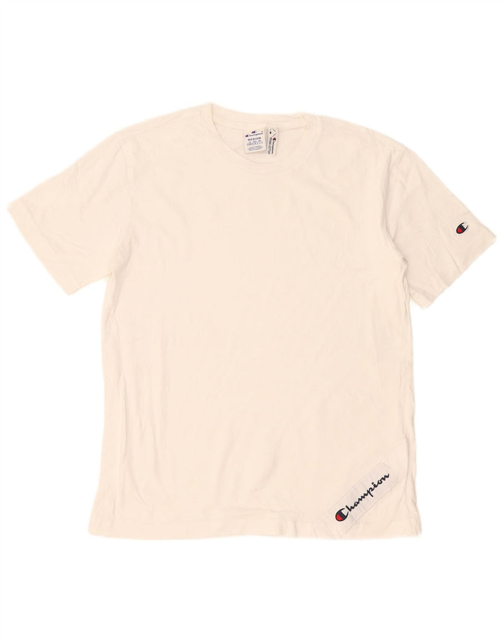 Champion Herre T-Shirt Top Medium Hvid Bomuld