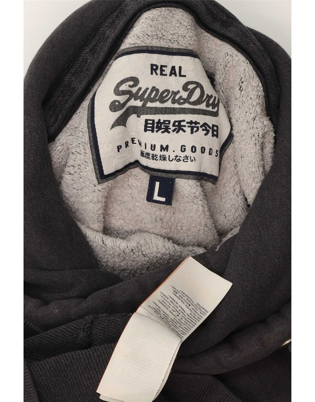 Superdry hættetrøje til mænd, stor grå bomuld