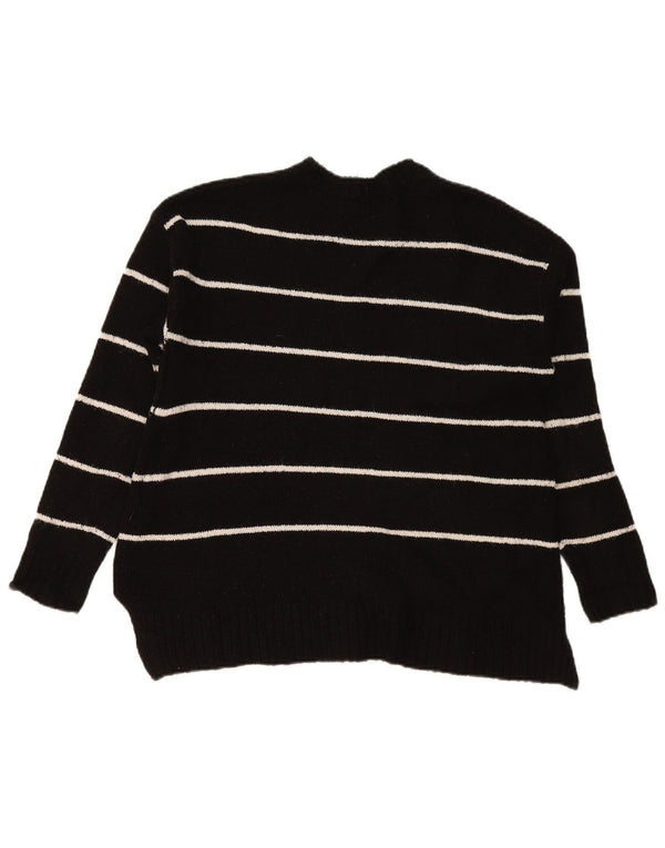Marks & Spencer Dame Boat Neck Jumper Sweater UK 14 Medium Sort Stribet