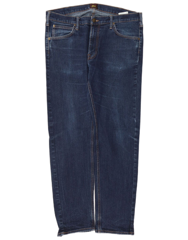 LEE Herre Daren Zip Fly Straight Jeans W36 L32 Blå Bomuld
