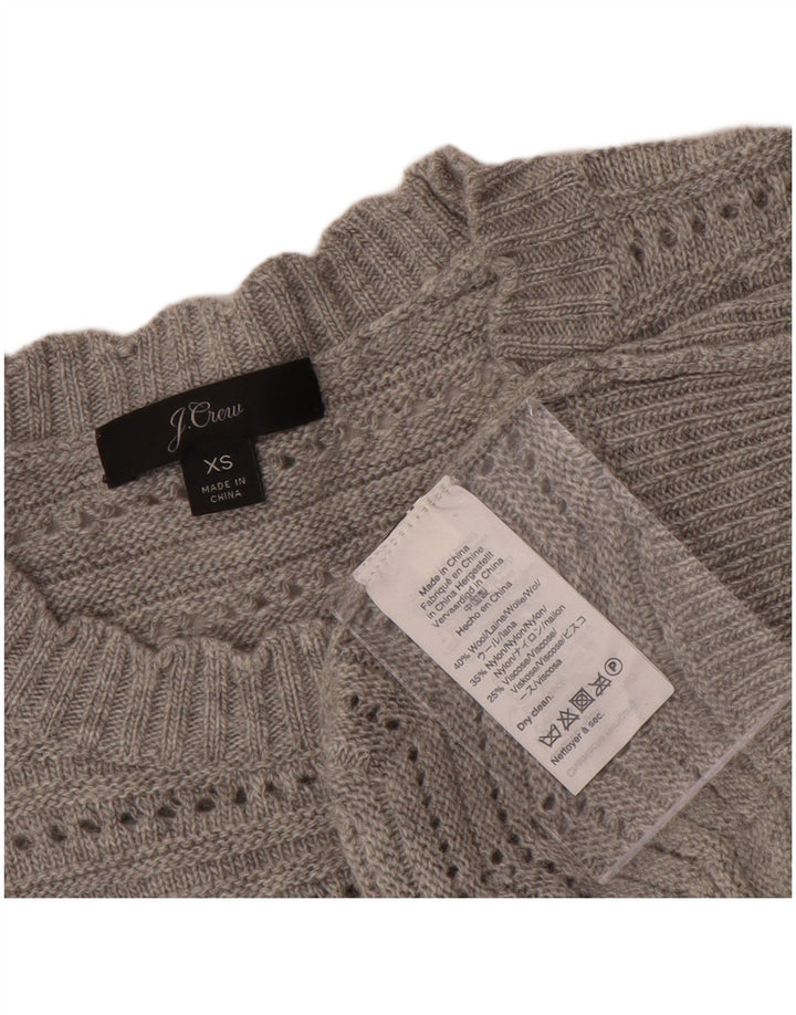 J. Crew Dame Boat Neck Jumper Sweater UK 6 XS Grå Uld