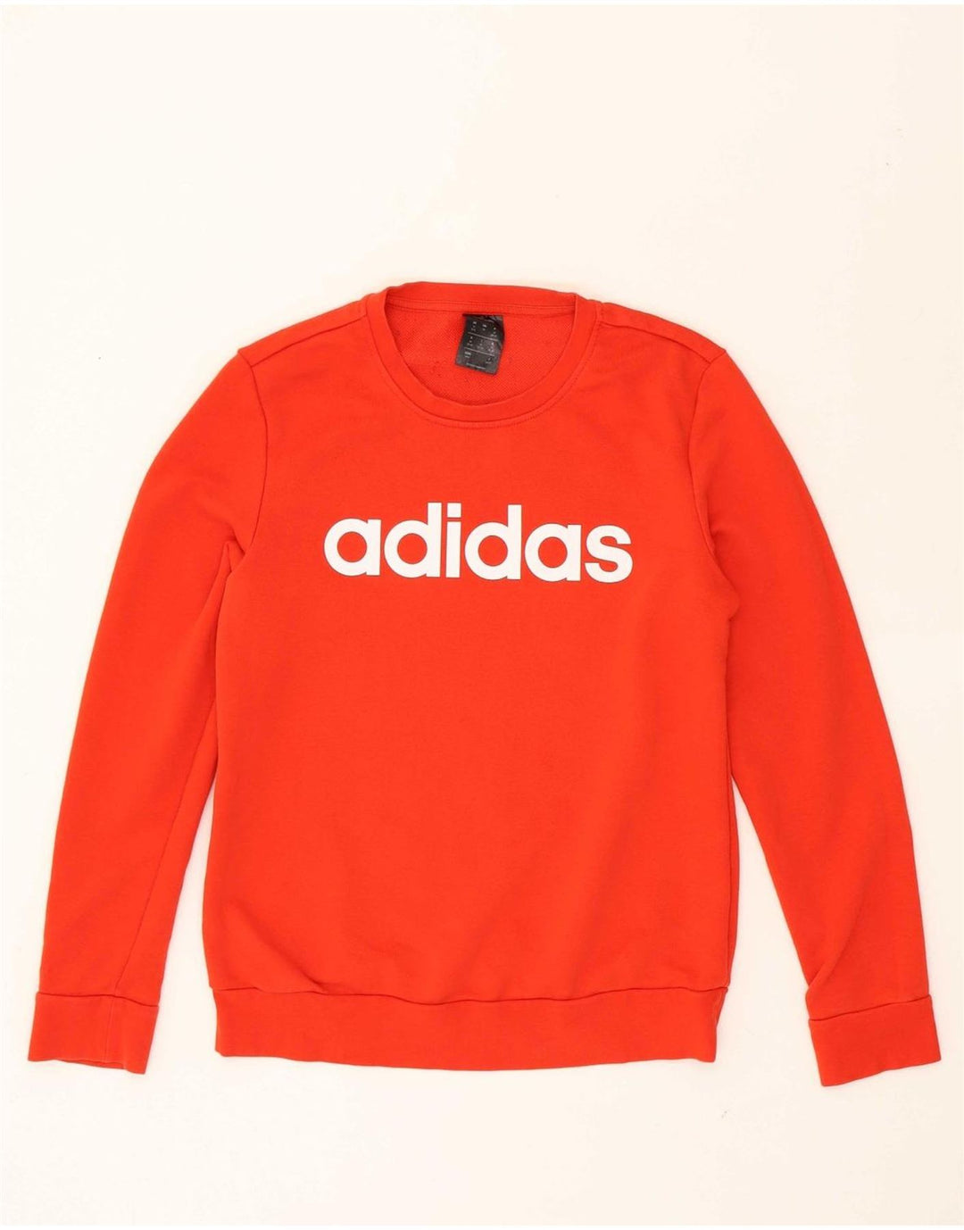 ADIDAS Womens Graphic Sweatshirt Jumper UK 12/14 Medium Red Cotton
