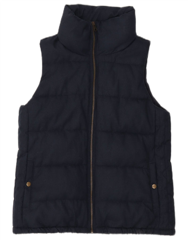 Old Navy Womens Polstret Gilet UK 10 Small Navy Blue Polyester