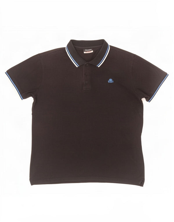 Kappa herre poloshirt XL sort stribet