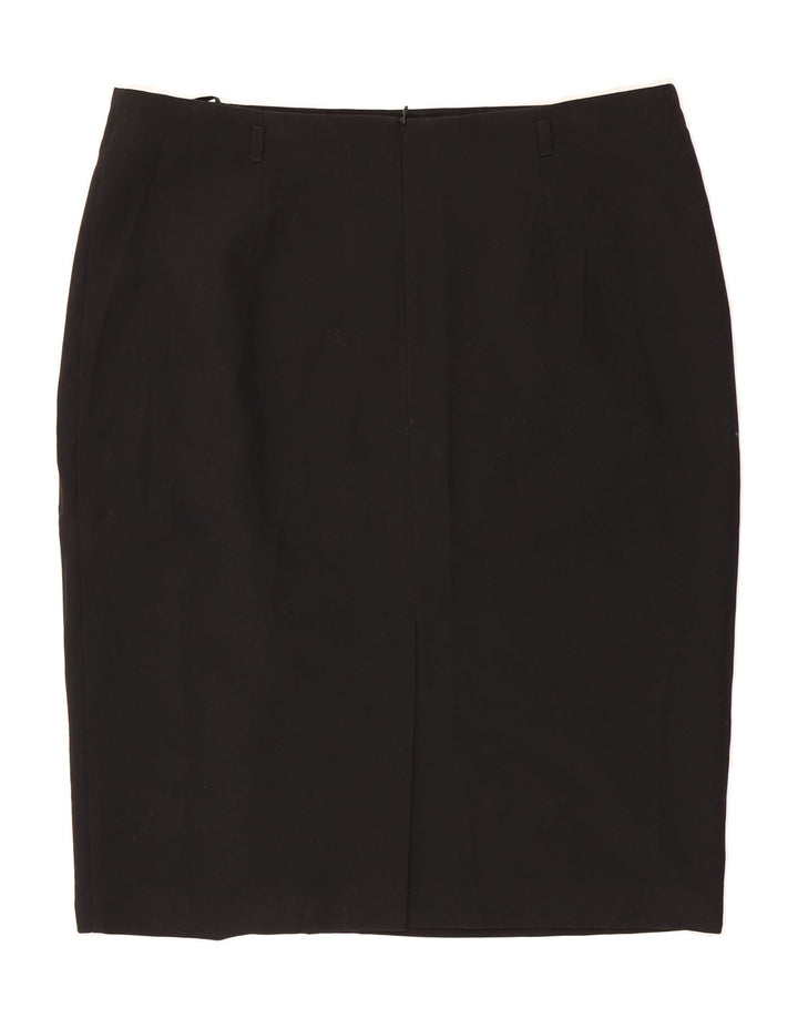MARKS & SPENCER Womens Pencil Skirt UK 18 XL W38  Black Polyester Vintage Marks & Spencer and Second-Hand Marks & Spencer from Messina Hembry 