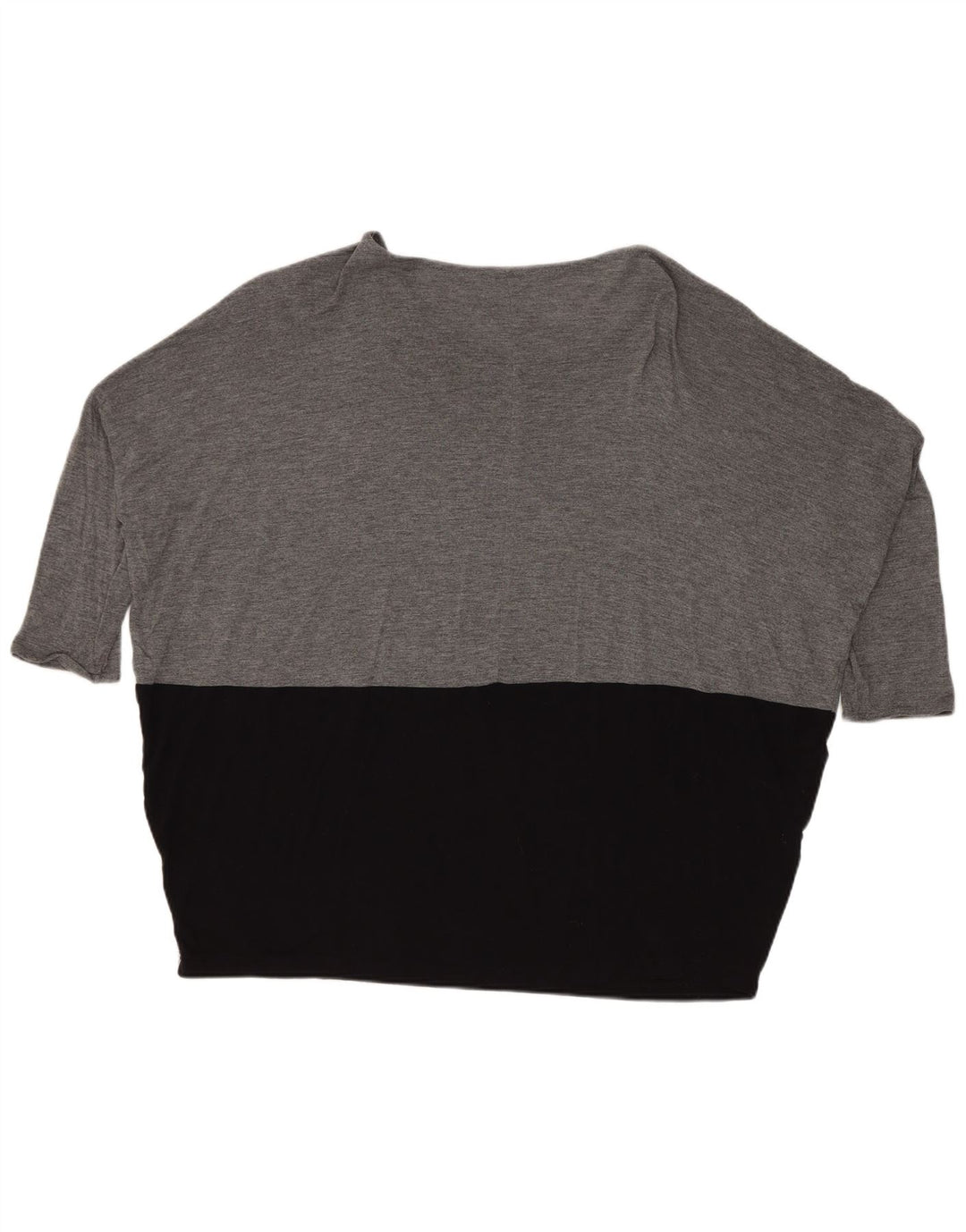 Zara Dame Oversized Top 3/4 ærmer UK 14 Medium Grey Colourblock