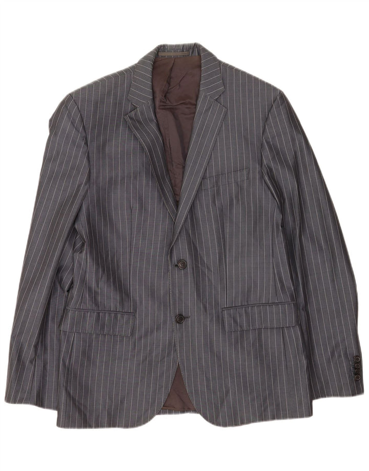 Hugo Boss Herre 2-knaps blazerjakke EU 48 Medium Grey Pinstripe