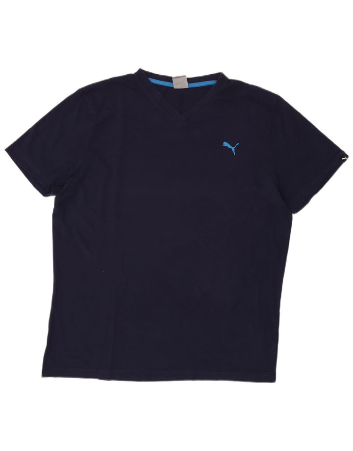 PUMA T-shirt top til mænd XL marineblå bomuld