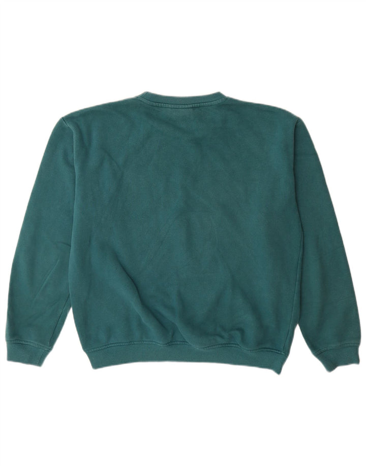 Ellesse Dame Grafisk Sweatshirt Jumper UK 12 Medium Grøn Bomuld