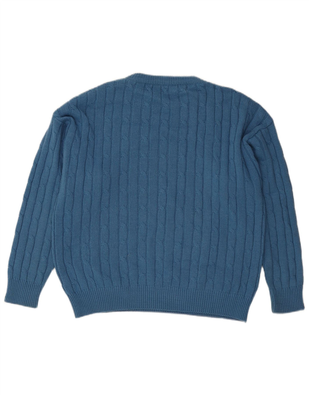 Vintage herre rund hals sweater stor blå