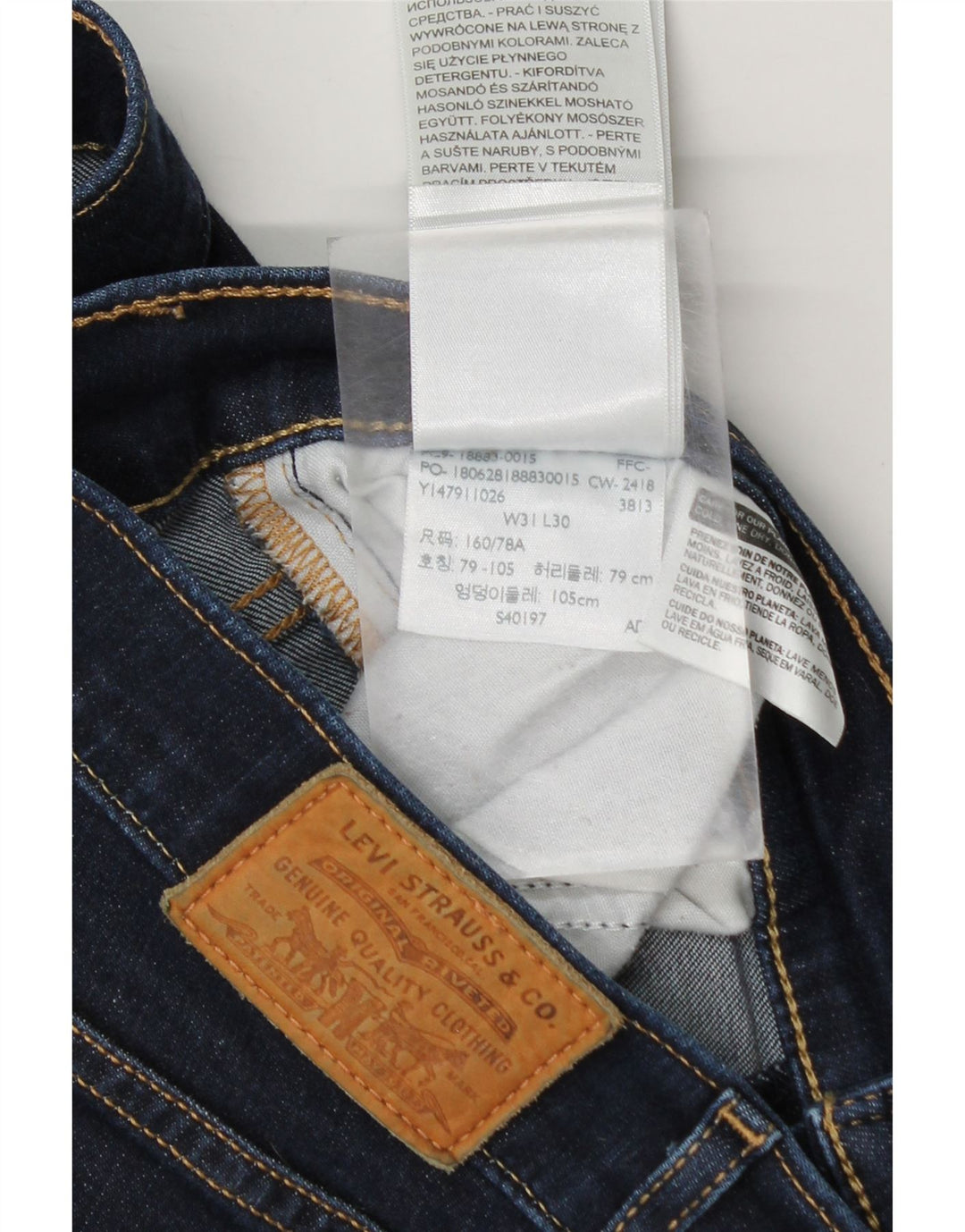 Levi's Slim Jeans til kvinder W31 L27 Marineblå bomuld