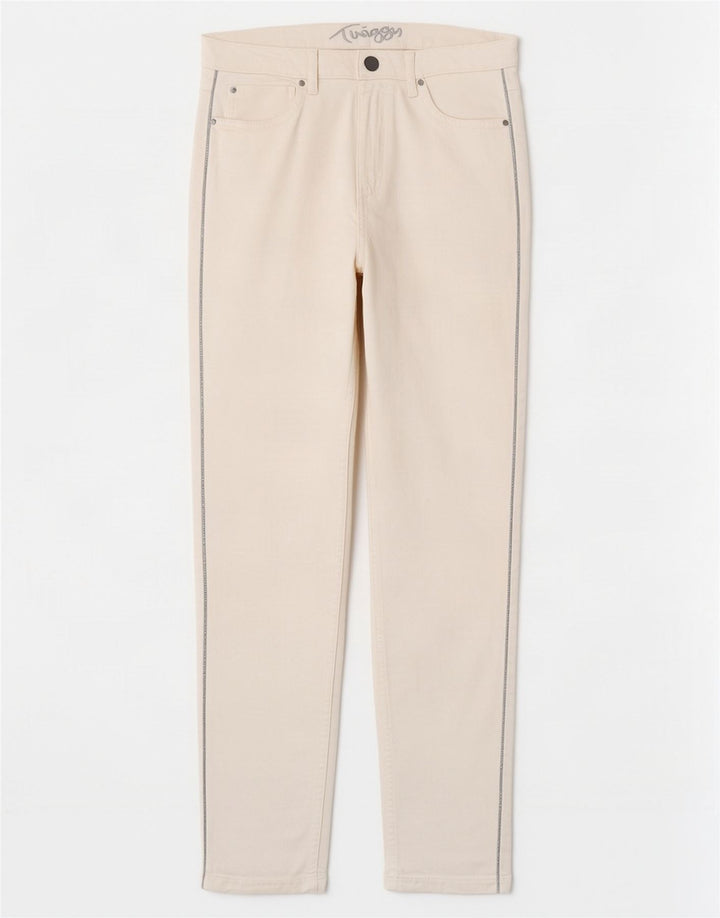 Marks & Spencer Dame Slim Casual Bukser UK 12 Medium W30 L28 White
