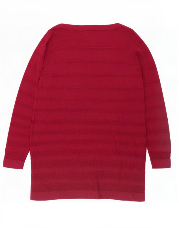 Marks & Spencer Dametop Langærmet UK 22 3XL Burgundy Akryl
