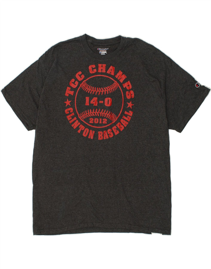 CHAMPION Mens Graphic T-Shirt Top XL Grey Cotton Vintage Champion and Second-Hand Champion from Messina Hembry 
