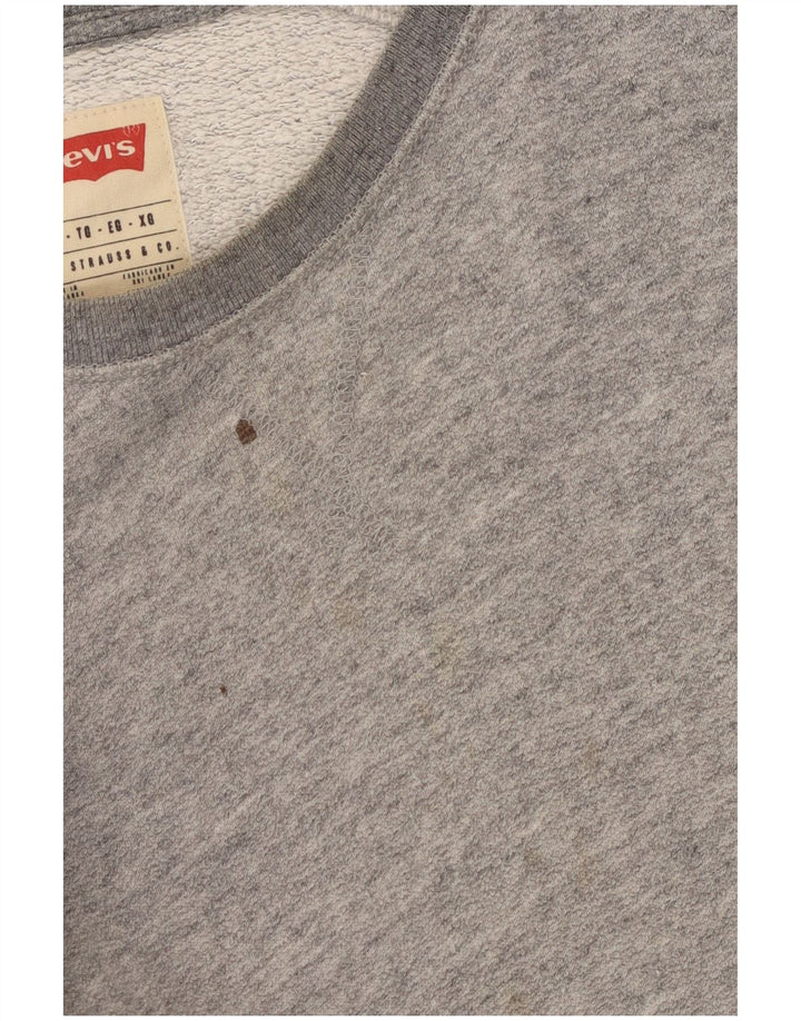 Levi's Sweatshirt Jumper til mænd XL Grå Flecked Bomuld