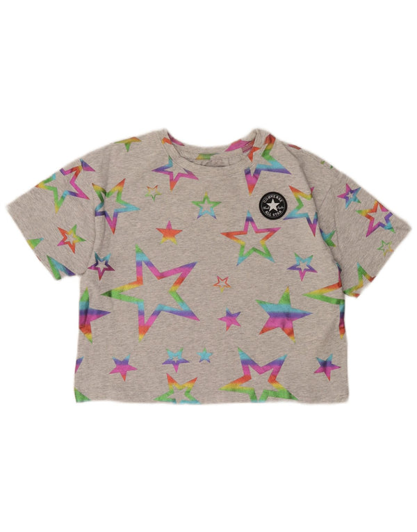 Converse Girls Crop Grafisk T-shirt Top 10-11 år Medium Grå Bomuld
