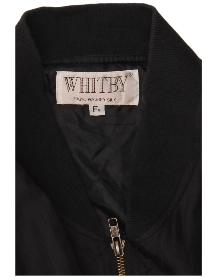 Whitby Herre Bomber Jacket UK 44 2XL Sort Silke