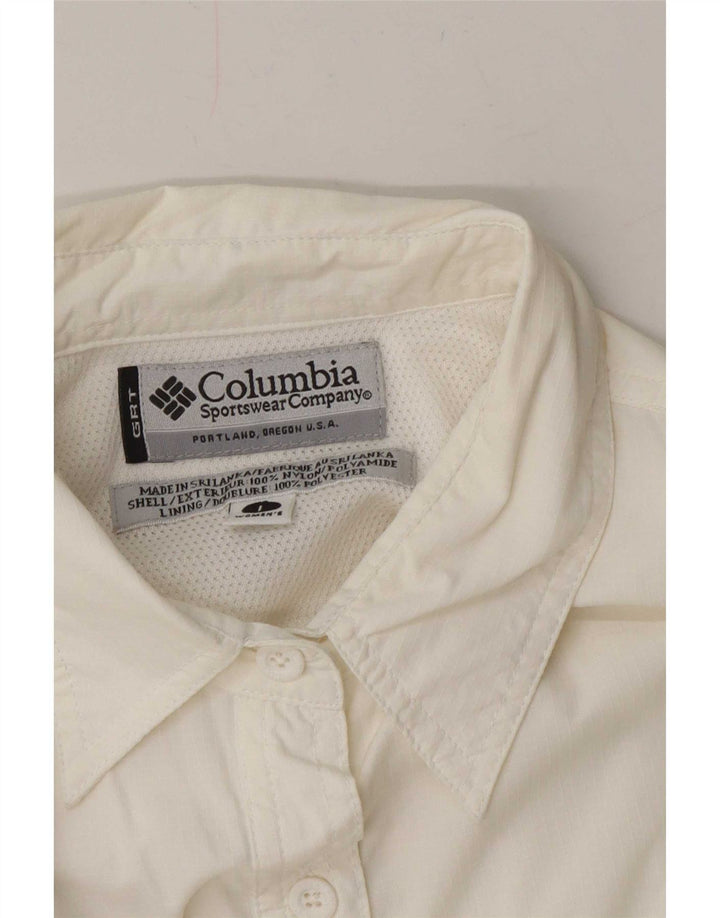 Columbia dameskjorte UK 16 Stor hvid nylon