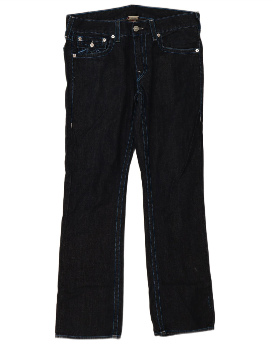 True Religion Straight Jeans til mænd W33 L35 Marineblå bomuld