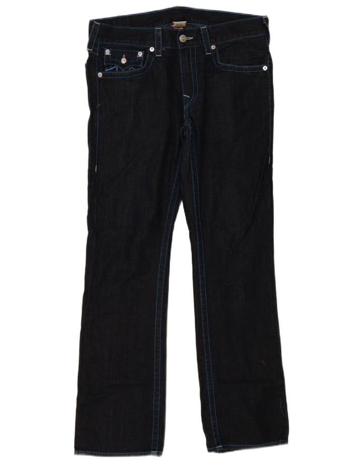 True Religion Straight Jeans til mænd W33 L35 Marineblå bomuld