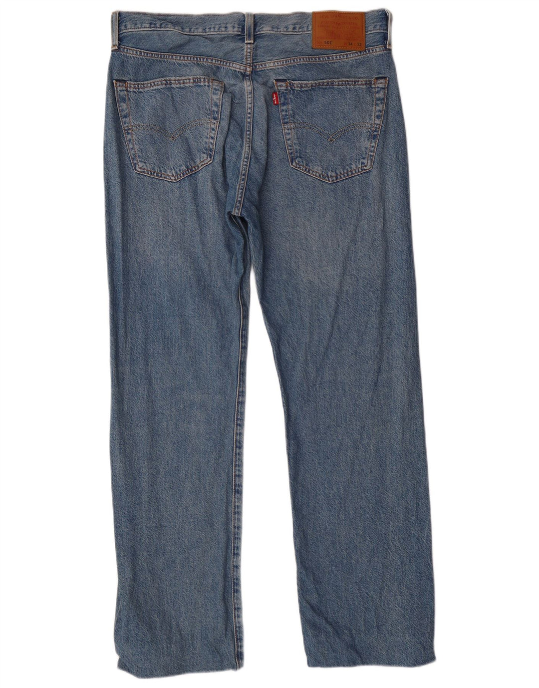 LEVI'S Herre 501 Straight Jeans W34 L29 Blå Bomuld