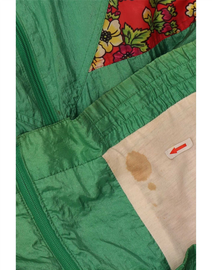 Vintage kvinders grafisk træningsdragt topjakke EU 42/44 Large Red Floral