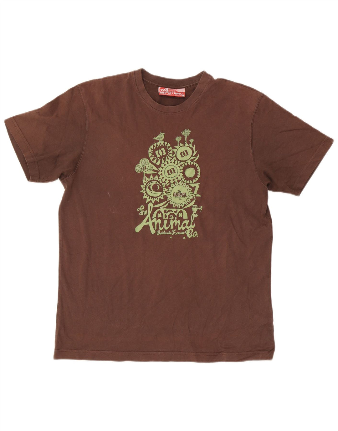 Animal Herre Grafisk T-Shirt Top Stor Brun Bomuld