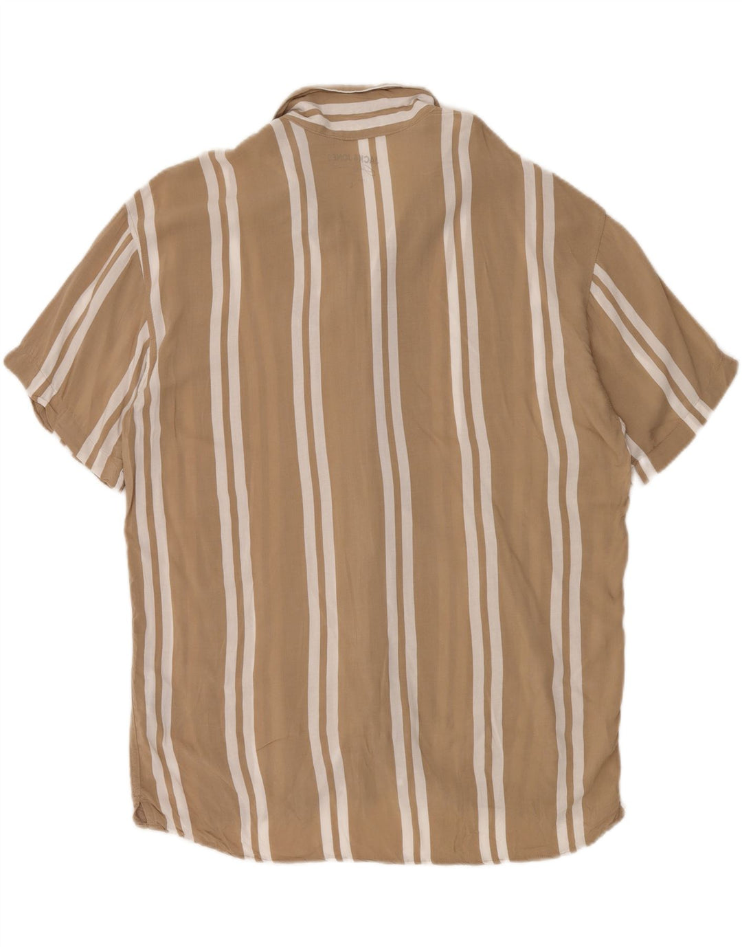 Jack & Jones Kortærmet Herreskjorte Stor Beige Stribet Viscose