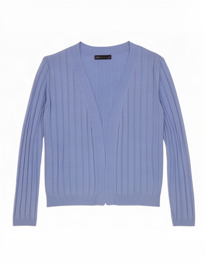Marks & Spencer Dame Oversized Open Cardigan Sweater UK 10 Small Blue