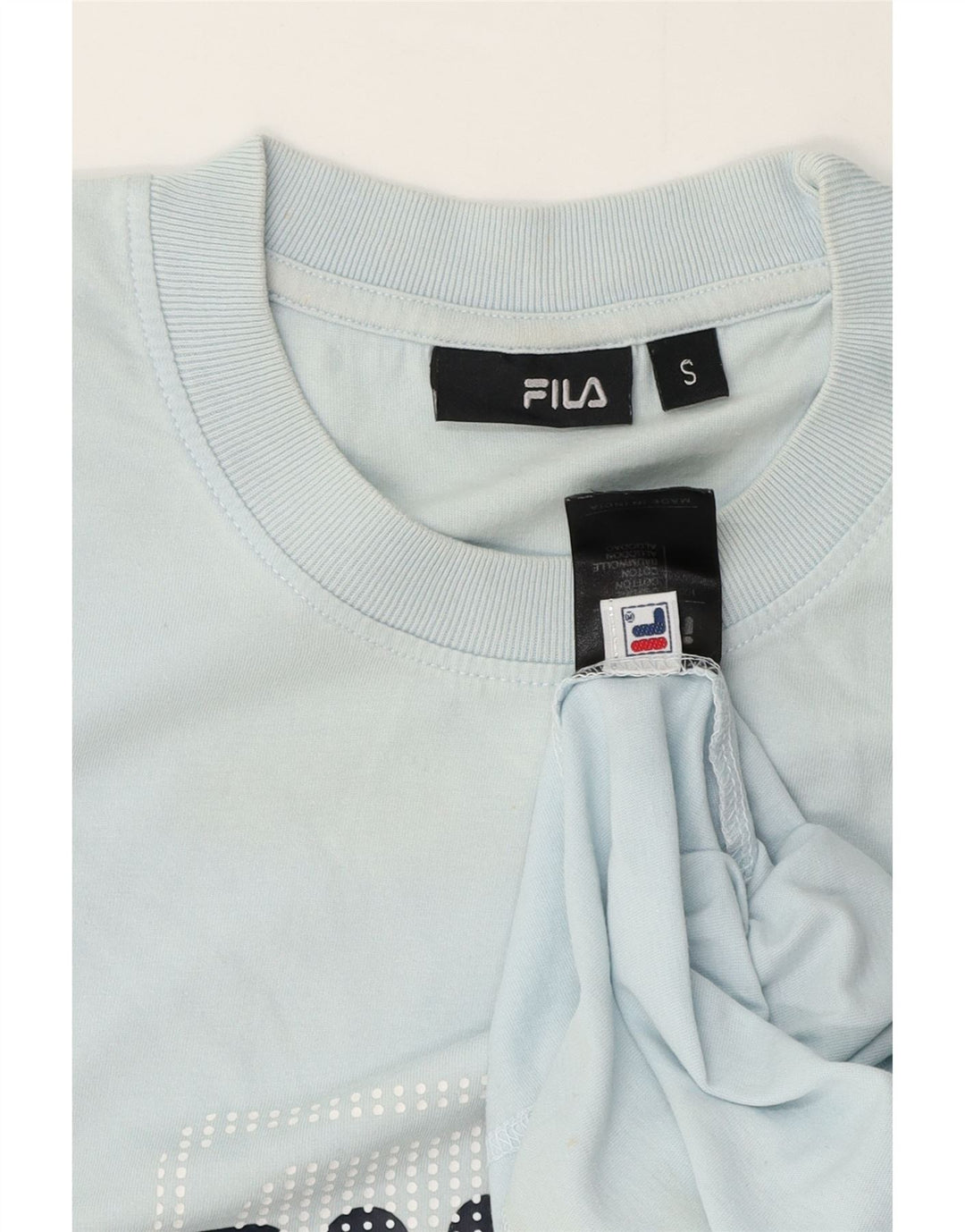 Fila Herre Grafisk T-Shirt Top Lille Blå Bomuld