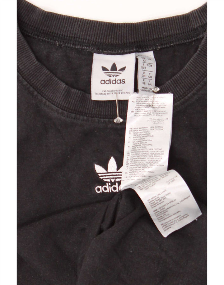 Adidas Damevest Top UK 12 Medium Sort Bomuld