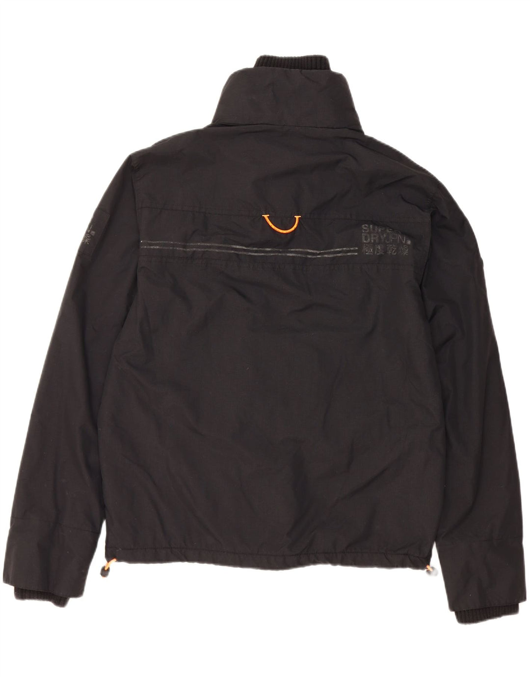 SUPERDRY Herre Windbreaker Jacket UK 40 Large Black Nylon