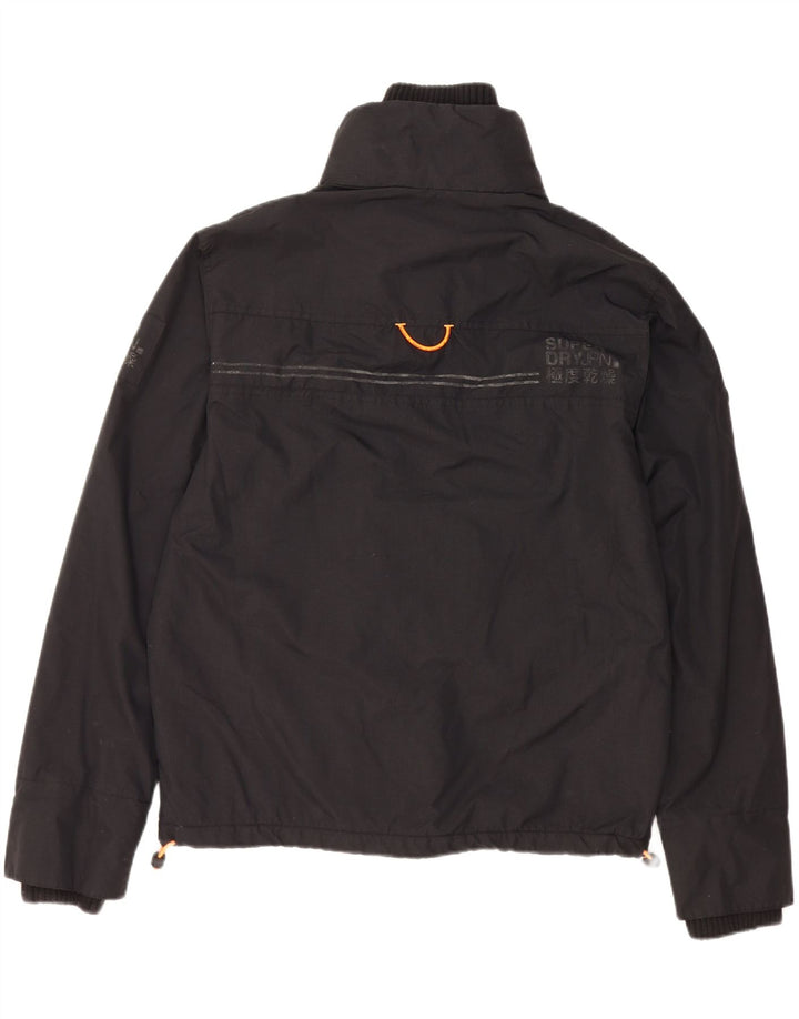 SUPERDRY Herre Windbreaker Jacket UK 40 Large Black Nylon