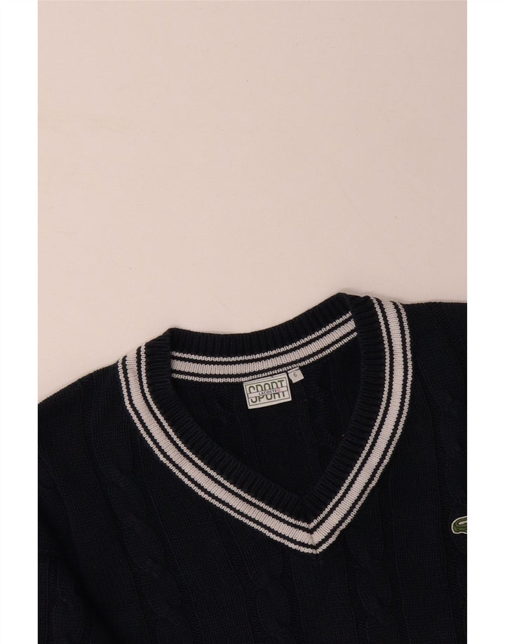 LACOSTE Herre V-hals sweater str. 6 XL Marineblå bomuld