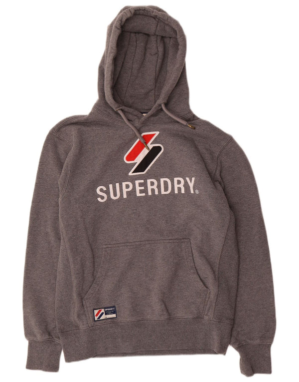 Superdry Grafisk hættetrøje til mænd, stor grå flækket bomuld