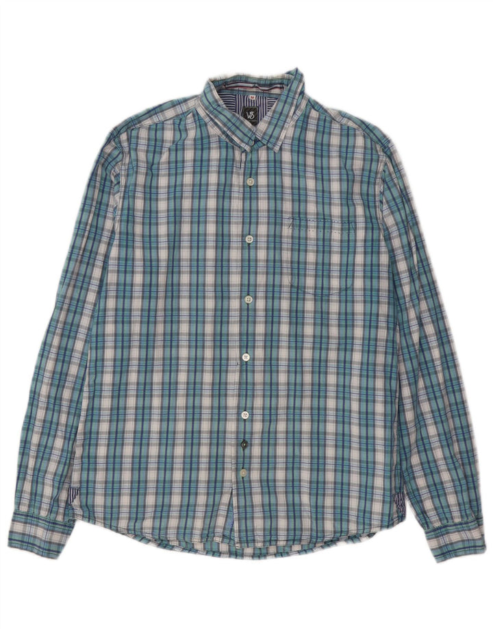 White Stuff Herre Slim Fit skjorte Medium Blue Ternet bomuld