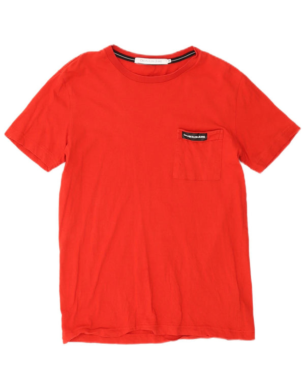Calvin Klein Jeans Herre T-Shirt Top Medium Rød