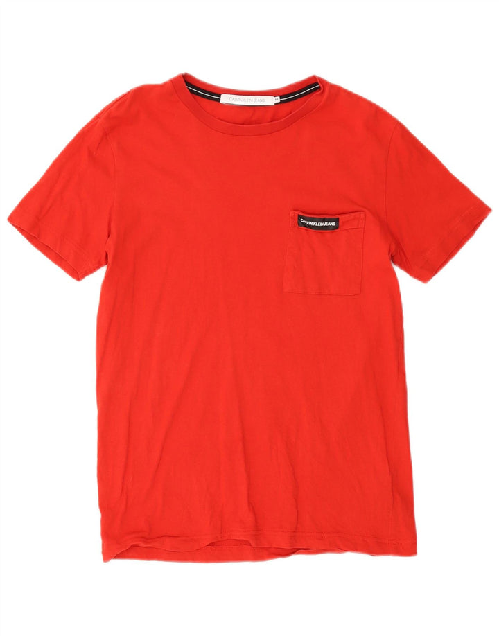 Calvin Klein Jeans Herre T-Shirt Top Medium Rød