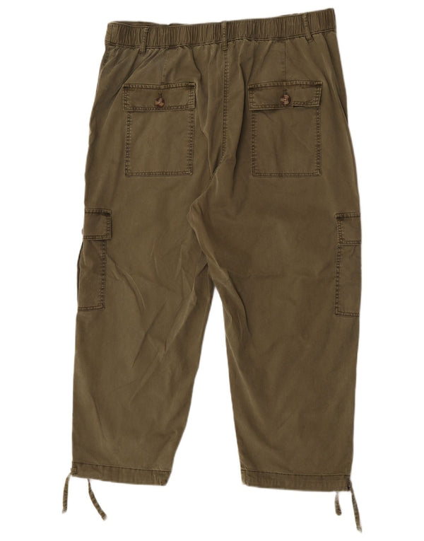 Marks & Spencer Dame Capri Bukser med høj talje UK 16 Large W36 L22 Khaki