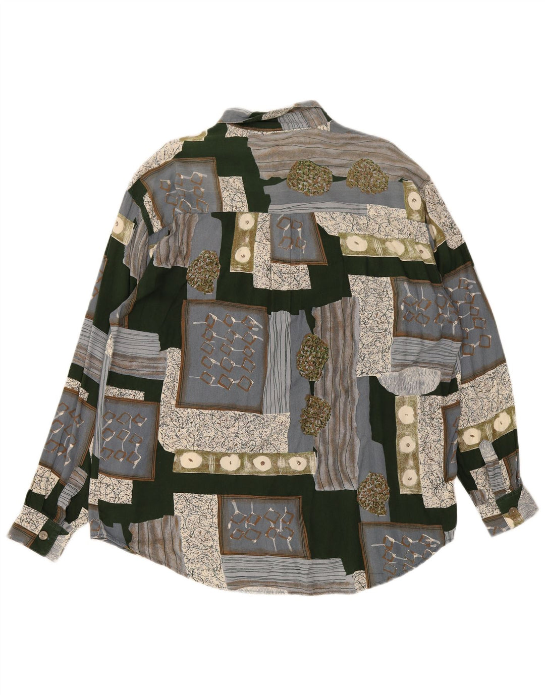 Happy Life Herreskjorte str. 43/44 XL Grå Patchwork Viscose