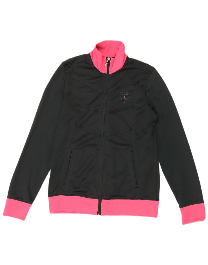 Lotto træningsdragt topjakke til kvinder UK 12 Medium Sort Colourblock Polyester