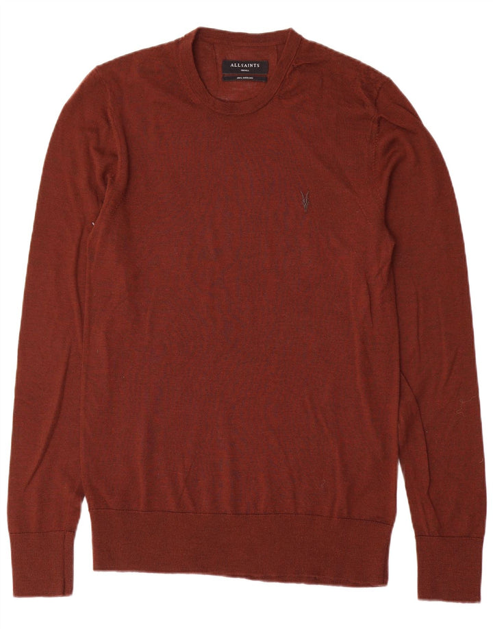 All Saints Herre Crew Neck Jumper Sweater Lille Brun Merinould