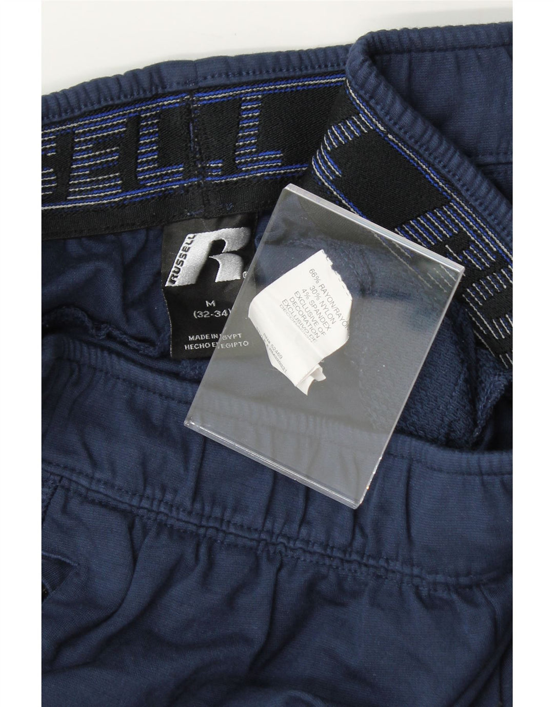 RUSSELL ATHLETIC Mens Tracksuit Trousers Medium Navy Blue Rayon Vintage Russell Athletic and Second-Hand Russell Athletic from Messina Hembry 