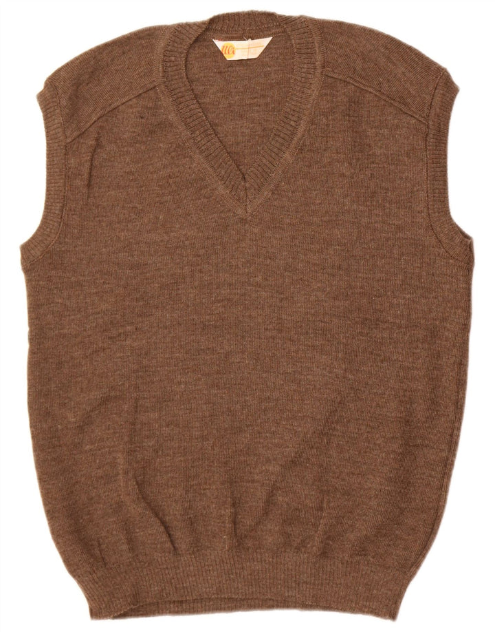 Strickmoden Herrevest Tank Top EU 54 XL Brun Uld