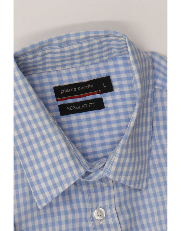 Pierre Cardin Herre kortærmet Regular Fit skjorte Stor blå Gingham